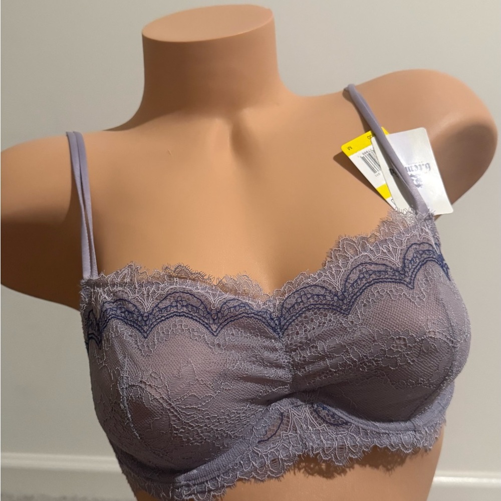 Wacoal b.tempt’d Purple Lace Bra with Scalloped Trim
